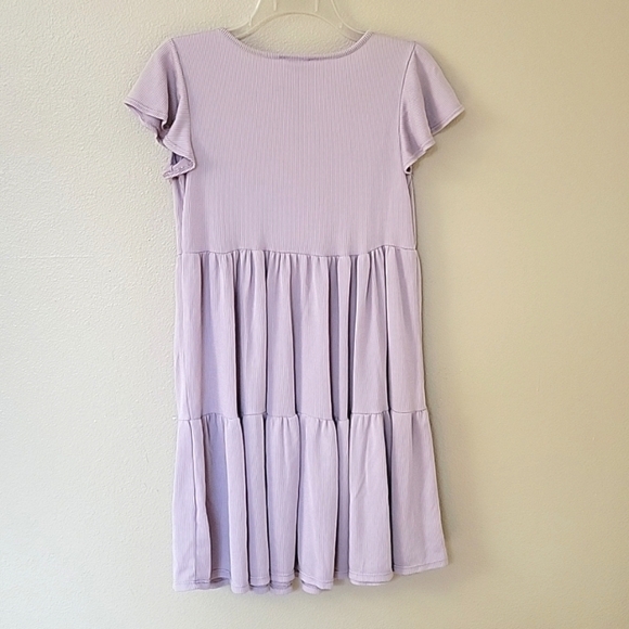 See You Monday Lavender Ribbed V-Neck Dress - Size Large - Picture 4 of 7